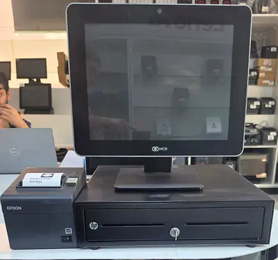 NCR Touch POS Terminal with Epson Receipt Printer and HP Cash Drawer - Working Condition