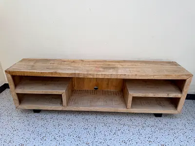 Solid Wood TV Console / Entertainment Unit - Natural Finish