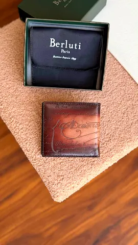 *BERLUTI* Makore Slim Compact Wallet Venezia Calf Leather