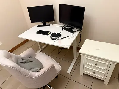 White Desk Height Adjustable Ikea 120x80 cm