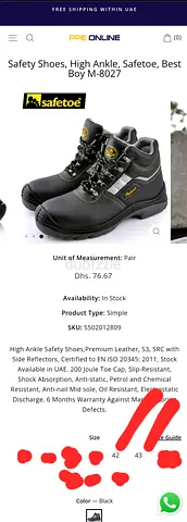 Safety Shoes High Ankle Safetoe Best Boy M-8027, Size 42&43, Black