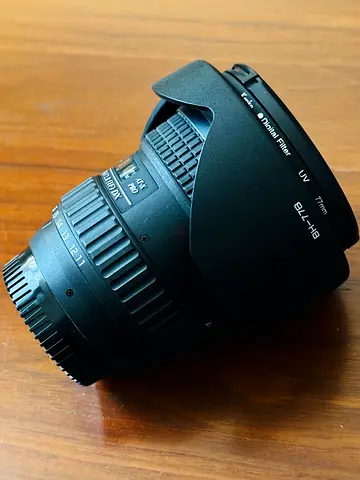 Tokina AT-X PRO DX 11 -16mm F2.8 lens with UV filter