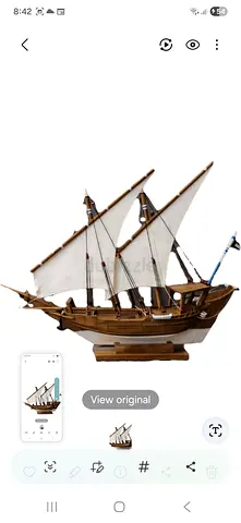 Traditional Wooden Dhow Model Ship Decoration