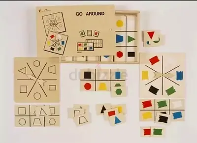 Vintage 'Go Around' Wooden Educational Shape & Color Matching Game