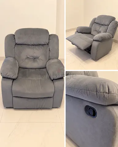 Grey Single-Seat Recliner Armchair