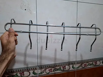 Wall-mounted stainless steel coat rack with 6 hooks