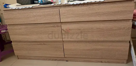Oak-effect 6-drawer Dresser / Chest of Drawers - Good Condition