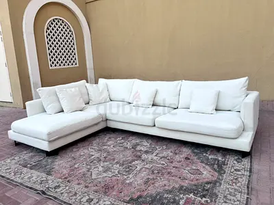 Feather 🪶 filled Marina Home L Shape Sofa Beige