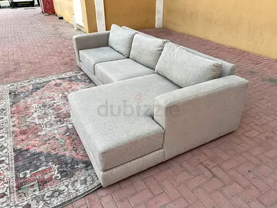 Crate&barrel sectional feather filled sofa
