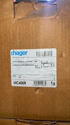 Hager HIC406R Auto Transfer Switch 4P (New in Box)