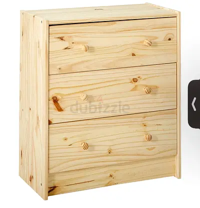Solid Pine 3-Drawer Chest / Dresser - Natural Finish