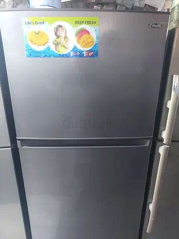 Double Door Stainless Steel Refrigerator - Good Condition