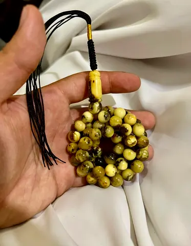 Natural Amber Prayer Beads Tasbih - 33 Beads, Handcrafted