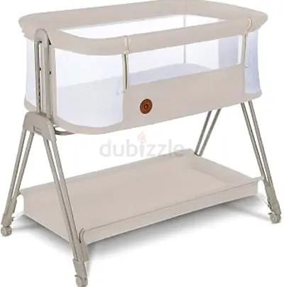 lionelo Luna 2in1 Bedside Crib for babies from Birth to 9kg with Adjustable Height & Incline 4 Locka