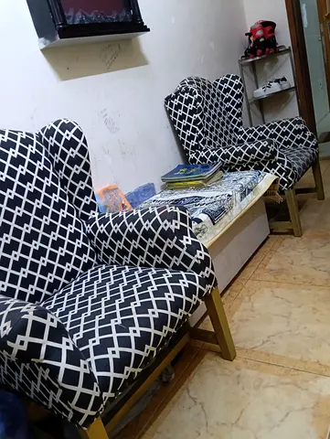 Elegant Black & White Wingback Chairs – Stylish & Comfortable