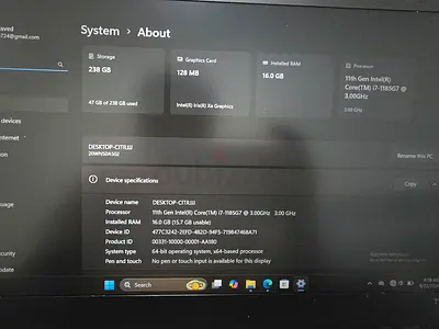 Windows 11 Laptop - Intel Core i7, 16GB RAM, 238GB SSD (Used)