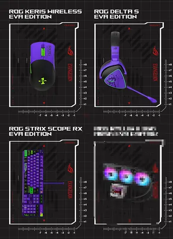 ASUS ROG x EVANGELION Mechanical Gaming Keyboard + Accessories (never used)