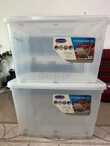 Cosmoplast 132L Clear Storage Box with Wheels