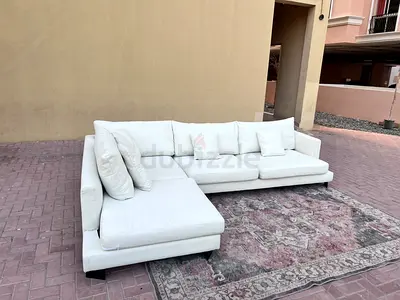 Looking Great Condition Marina Home feather 🪶 filled L Shape Sofa Beige