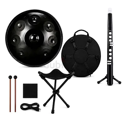 Handpan Drum + Electronic Wind Instrument Combo Set with Accessories