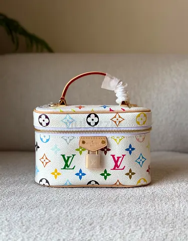Louis Vuitton Multicolor Mini Vanity Case - White Monogram (Authentic)
