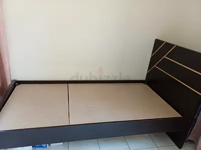 Single wooden bed frame with storage headboard - dark brown
