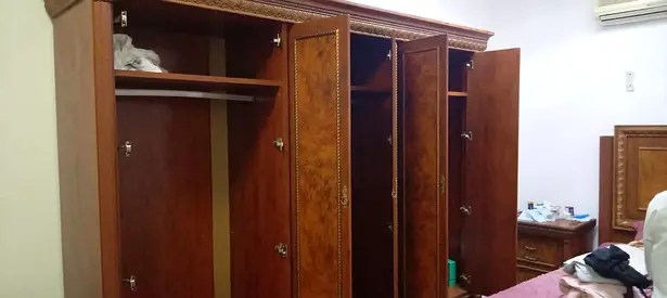Large wooden wardrobe / armoire - good condition whole set 550