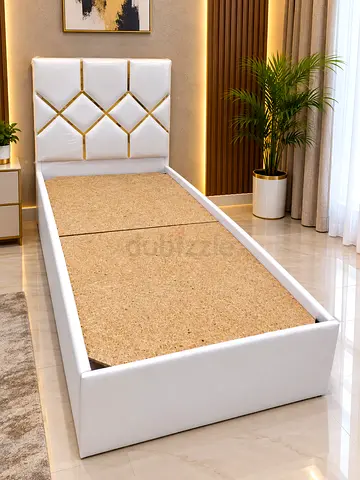 White Wooden Valvet Fabric Single Bed Available