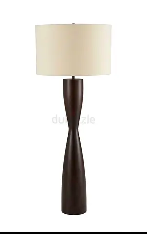 Modern Wooden Lamp with Cream Shade
