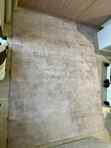 Large neutral beige modern area rug - good condition