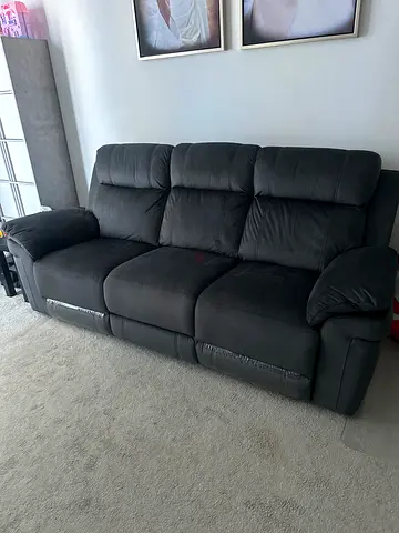Dark grey 3-seater reclining sofa in great condition