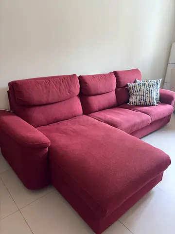 L- shaped sofa with storage- good condition- AED 1,200