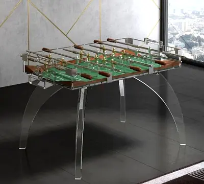 Luxurious Burj Custom Foosball Table - Clear Modern Design, Brand New