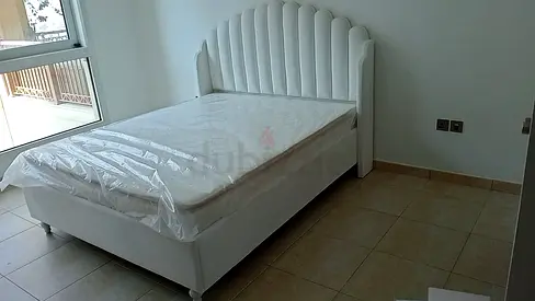 Brand New Queen Size Luxury Fabric Bed With Mattress Modern Design.