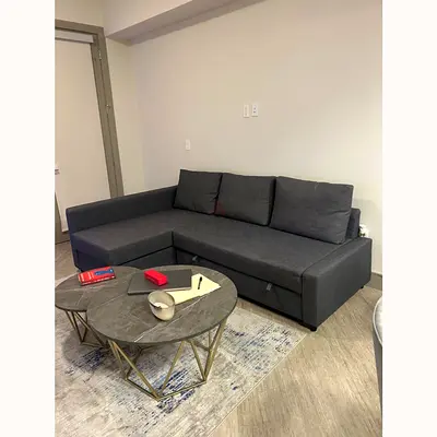 Modern Grey L-Shaped Sofa Bed