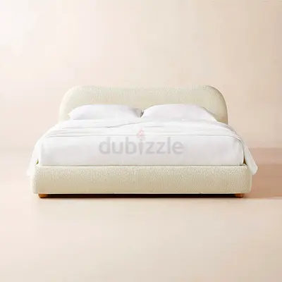 Modern Design Luxury King Size Fabric Bed with Spring Mattress