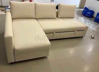 Comfortable L-Shaped Sofa Bed with Pull-Out Section