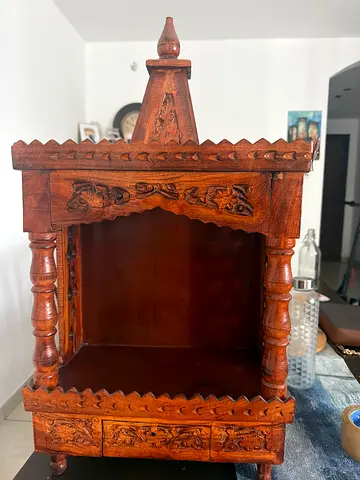 Hand-carved Wooden Pooja Mandir / Small Temple Cabinet from haridwar