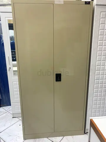Metal Storage Cabinet / Wardrobe - Beige, Good Condition