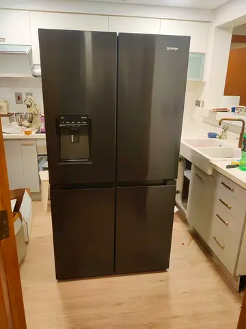 Gorenje 4-Door Black Stainless Steel Refrigerator with Water Dispenser