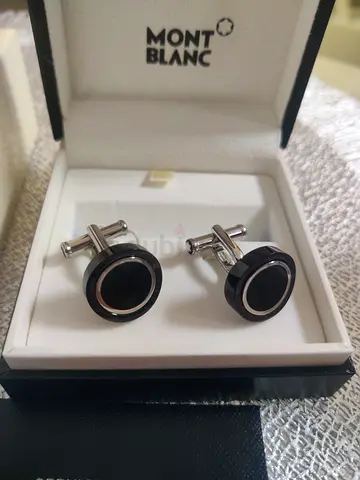 Authentic Montblanc Black Onyx Cufflinks in Original Box