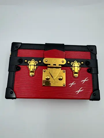 Louis Vuitton red Leather Petite Malle