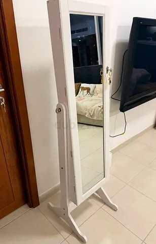 Full Length Standing Mirror Jewellery Storage Cabinet
