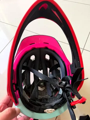 Used kids bike helmet - pink/red, good condition