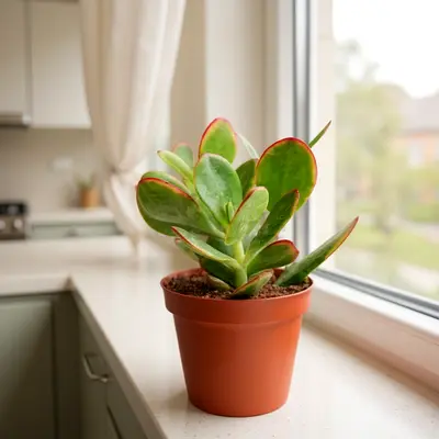 Small potted Jade succulent (Crassula) – healthy indoor plant