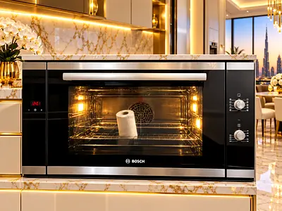 Bosch 90cm Built-In Full Electric Oven – Wide Integrated Kitchen Design