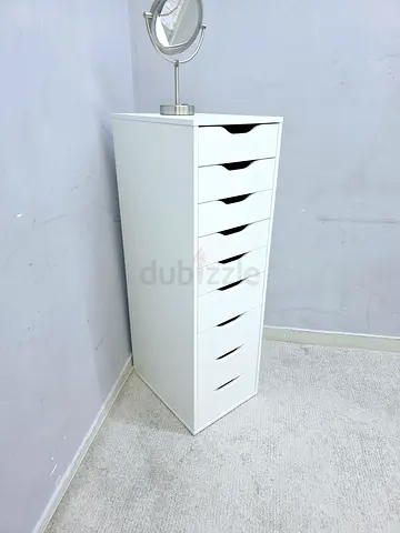 White IKEA Alex Drawer Unit with 9 Drawers
