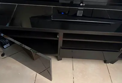 Urgent sale / Black TV Stand / Entertainment Unit with Storage - Good Condition