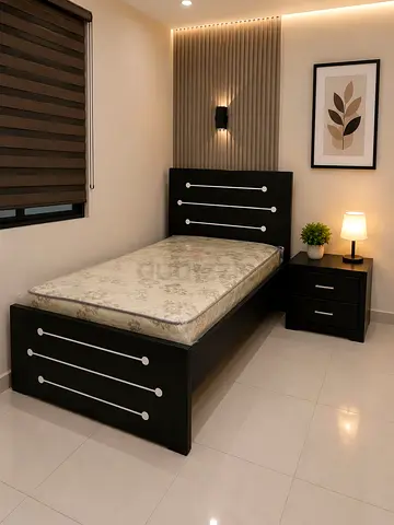 Single bed and mattress