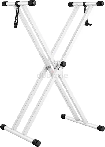 White Heavy Duty Double X Keyboard & Digital Piano Stand